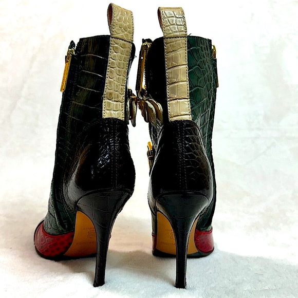 Luciano Padovan Italian Stylish Authentic Crocodile Skin Heeled Boots Size 36 - Picture 12 of 16